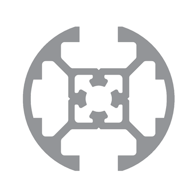 10-40R2-0-700MM ALUMINUM PROFILE 40MM ROUND<br>2-SLOT, CUT TO LENGTH OF 700MM
